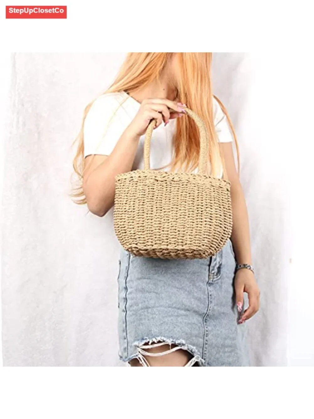 Straw Hobo Handbag for Women Woven Crossbody Beach Purse Rattan Shoulder Bag